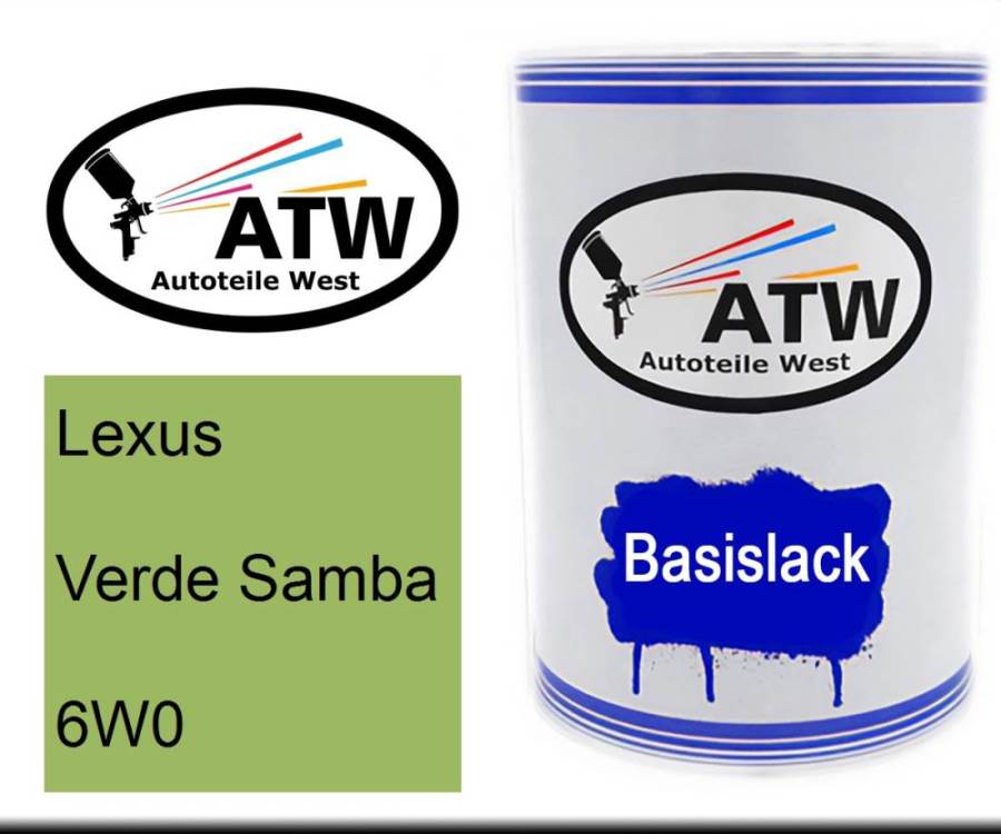 Lexus, Verde Samba, 6W0: 500ml Lackdose, von ATW Autoteile West.